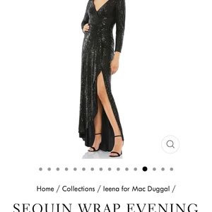 Sequin wrap evening dress - Mac duggal leena